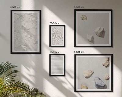 Framed photo set Geometric cardboard stones