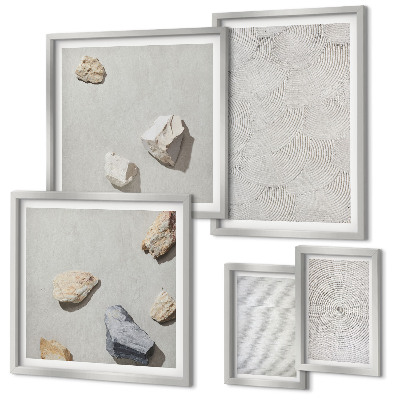Framed photo set Geometric cardboard stones