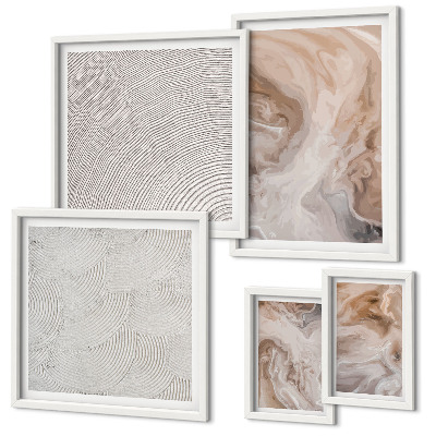 Set of 5 wall art pieces Marble stone texture patterns