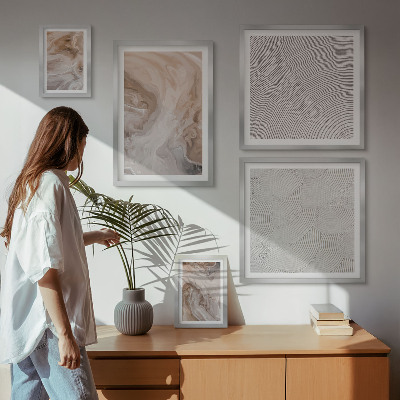 Set of 5 wall art pieces Marble stone texture patterns