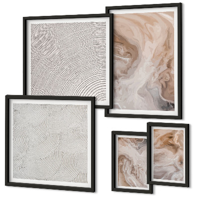 Set of 5 wall art pieces Marble stone texture patterns