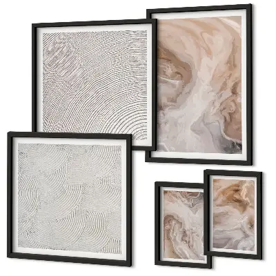 5-Piece Marble Stone Texture Wall Art Set set of 5 contemporary marble stone texture canvas panels