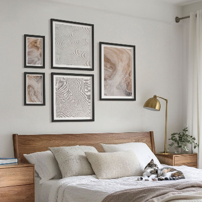 Set of 5 wall art pieces Marble stone texture patterns