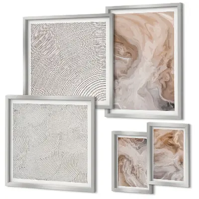 5-Piece Marble Stone Texture Wall Art Set set of 5 contemporary marble stone texture canvas panels