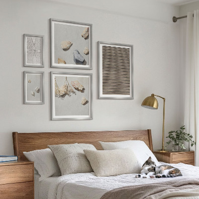 Framed photo set Natural textures wood stones