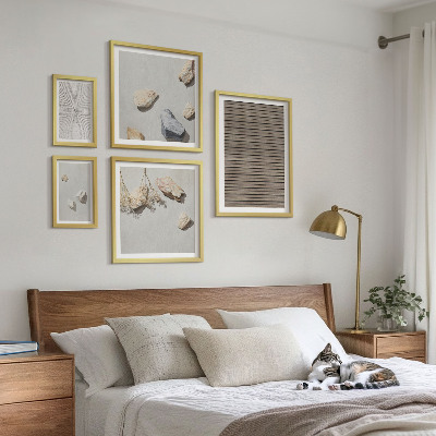 Framed photo set Natural textures wood stones