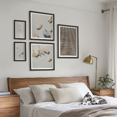 Framed photo set Natural textures wood stones