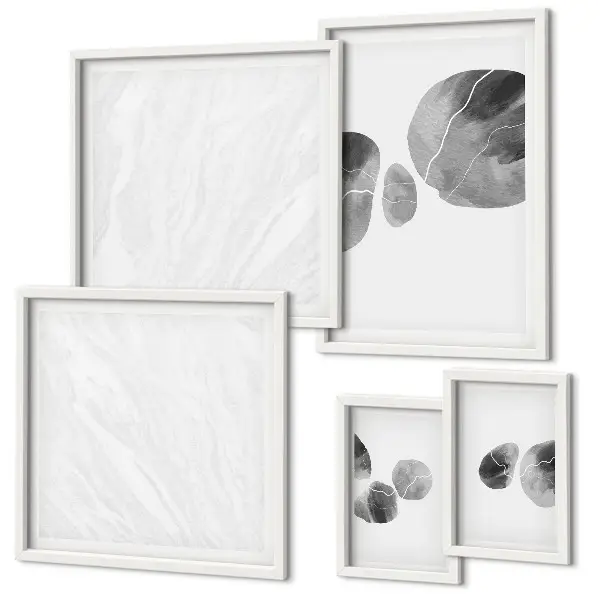 Abstract paint splashes wall art set of 5 pieces