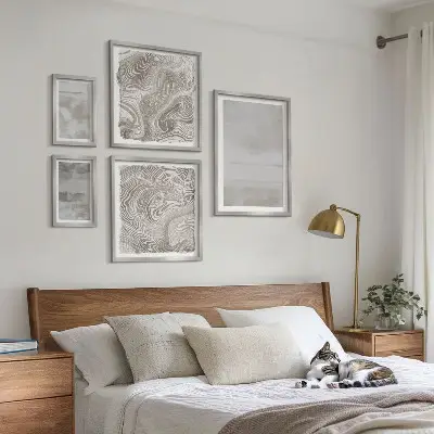 Framed photo set worn textures in a modern style
