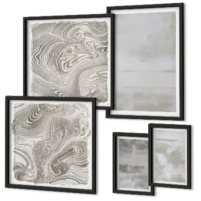 Framed photo set worn textures in a modern style