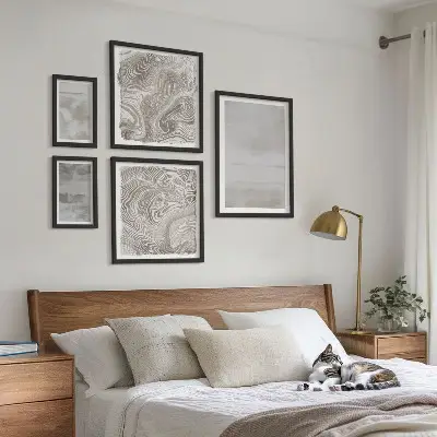 Framed photo set worn textures in a modern style