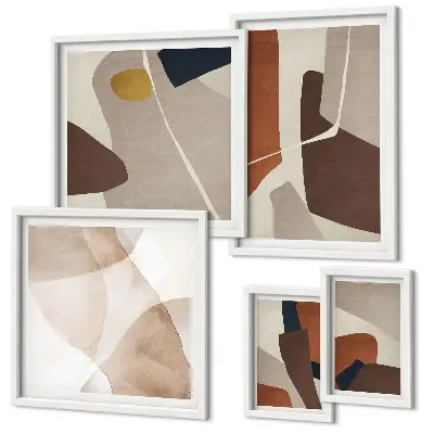 Abstract modern shapes gallery wall 