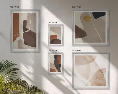 Abstract modern shapes gallery wall 