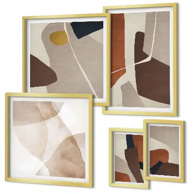 Abstract modern shapes gallery wall 
