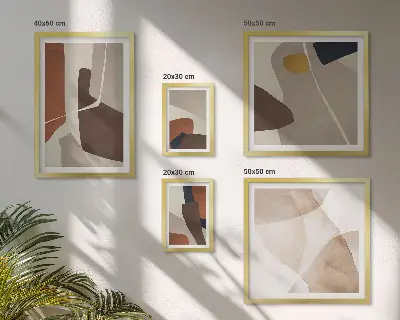 Abstract modern shapes gallery wall 