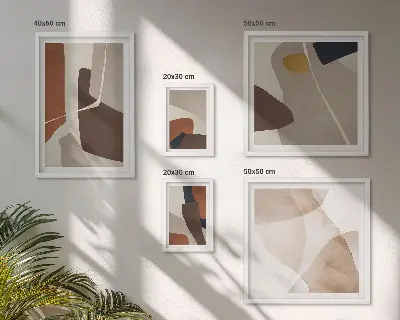 Abstract modern shapes gallery wall 