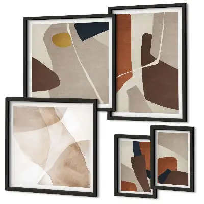 Abstract modern shapes gallery wall 