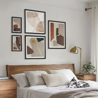 Abstract modern shapes gallery wall 