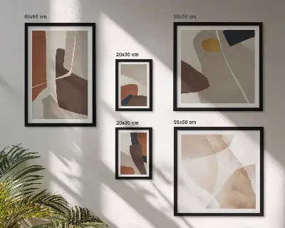 Abstract modern shapes gallery wall 