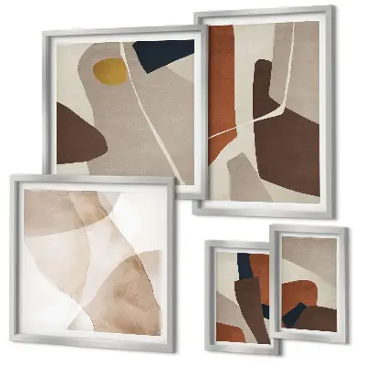 Abstract modern shapes gallery wall 