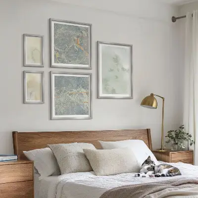 Pastel watercolor paint textures framed photo set