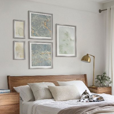 Framed photo set Pastel watercolor paint textures
