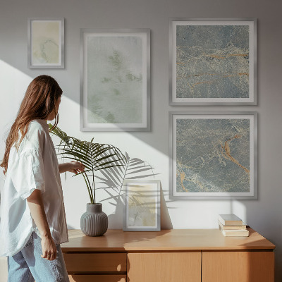 Framed photo set Pastel watercolor paint textures