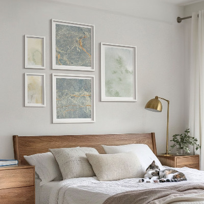Framed photo set Pastel watercolor paint textures