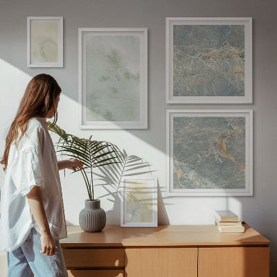 Framed photo set Pastel watercolor paint textures