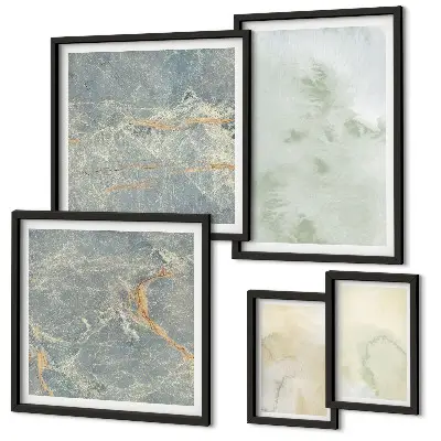 Pastel watercolor paint textures framed photo set