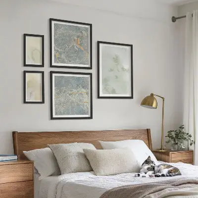 Pastel watercolor paint textures framed photo set