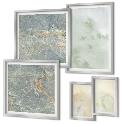 Pastel watercolor paint textures framed photo set