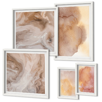 Gallery wall Warm watercolor colorful textures