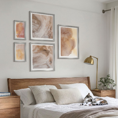 Gallery wall Warm watercolor colorful textures