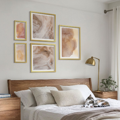 Gallery wall Warm watercolor colorful textures