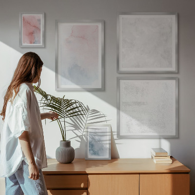 Framed photo set Pastel watercolor textures