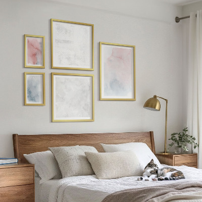Framed photo set Pastel watercolor textures