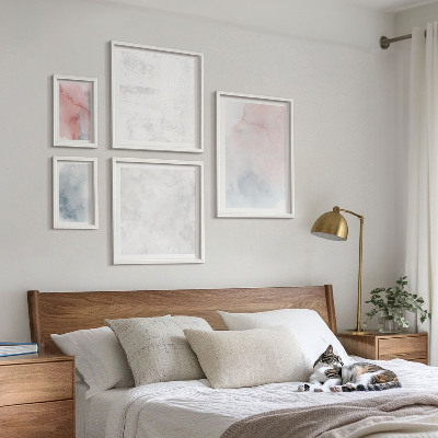 Framed photo set Pastel watercolor textures