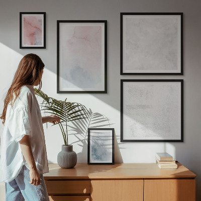Framed photo set Pastel watercolor textures