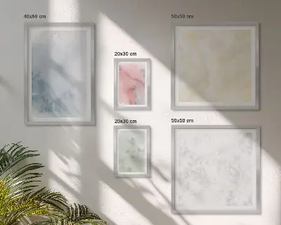 Set of 5 wall art pieces featuring pastel watercolors on canvas