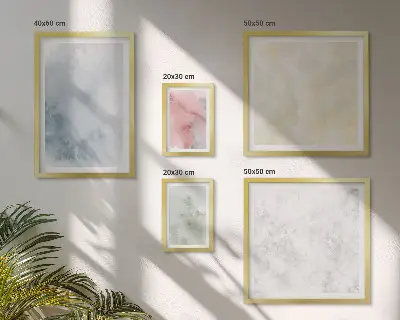 Set of 5 wall art pieces featuring pastel watercolors on canvas