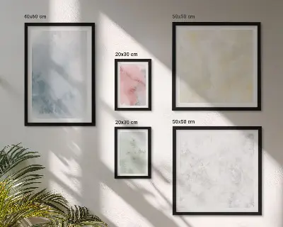 Set of 5 wall art pieces featuring pastel watercolors on canvas