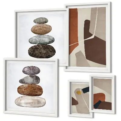 Framed photo set abstract boho art prints