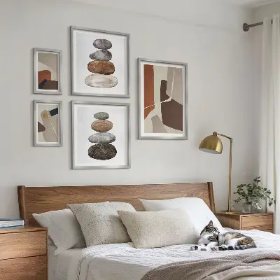 Framed photo set abstract boho art prints