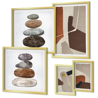 Framed photo set abstract boho art prints