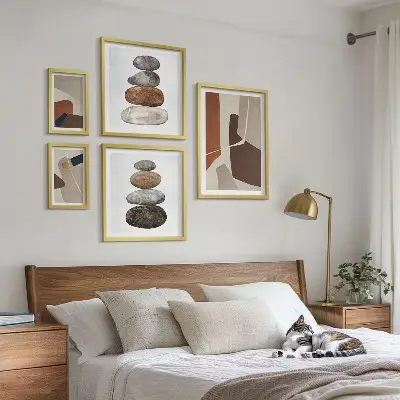 Framed photo set abstract boho art prints