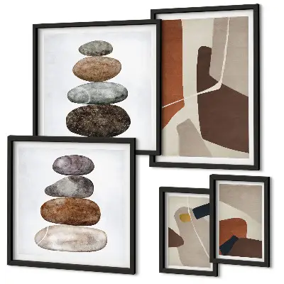 Framed photo set abstract boho art prints