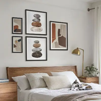 Framed photo set abstract boho art prints
