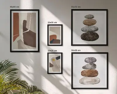 Framed photo set abstract boho art prints