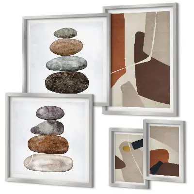 Framed photo set abstract boho art prints